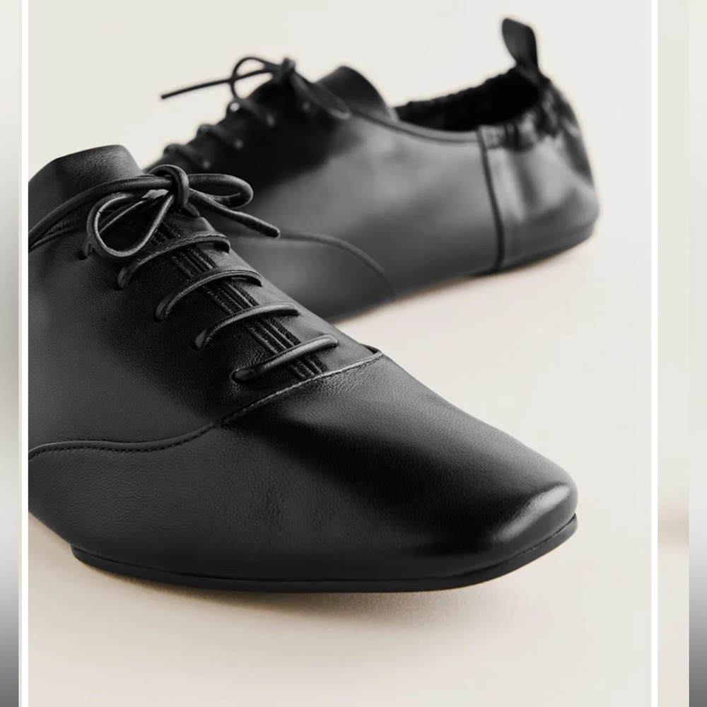 Reformation Marie Lace-up Oxford Black - Size 7.5 - Picture 5 of 8